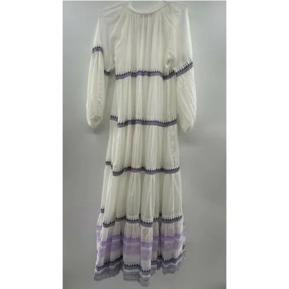 Olpihant Women's Marrakesh Maxi Dress Long Balloon Sleeve White Flowy sz XS NWT - Picture 4 of 4